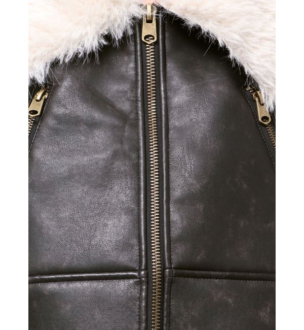 EVRIS「BIGカラーフェイクファーショートブルゾン」|ブルゾン・スタジャン|