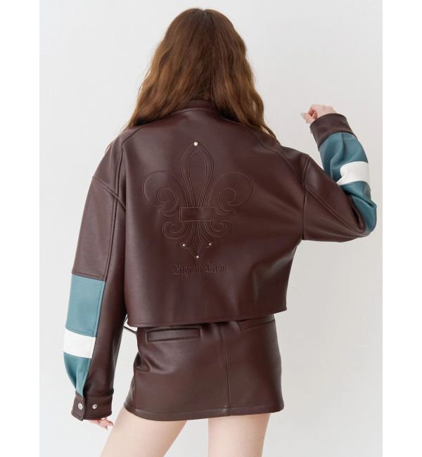 EVRIS「エンブレムドッキングバイカーブルゾン【セットアップ着用可能】」|ブルゾン・スタジャン|