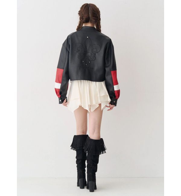 EVRIS「エンブレムドッキングバイカーブルゾン【セットアップ着用可能】」|ブルゾン・スタジャン|