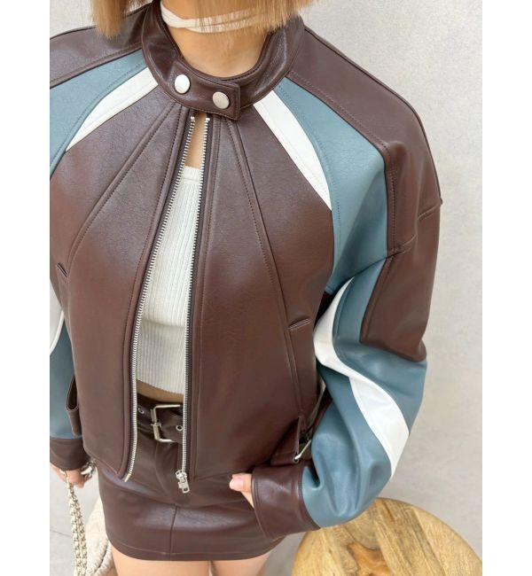 EVRIS「エンブレムドッキングバイカーブルゾン【セットアップ着用可能】」|ブルゾン・スタジャン|