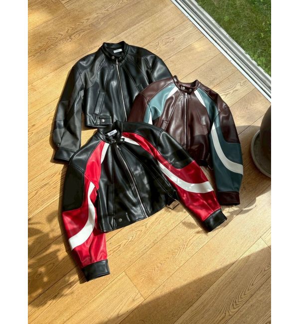 EVRIS「エンブレムドッキングバイカーブルゾン【セットアップ着用可能】」|ブルゾン・スタジャン|