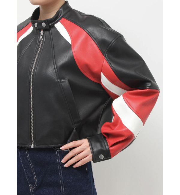 EVRIS「エンブレムドッキングバイカーブルゾン【セットアップ着用可能】」|ブルゾン・スタジャン|