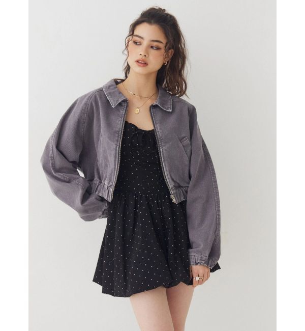 EVRIS「ヴィンテージライクデニムショートブルゾン」|ブルゾン・スタジャン|