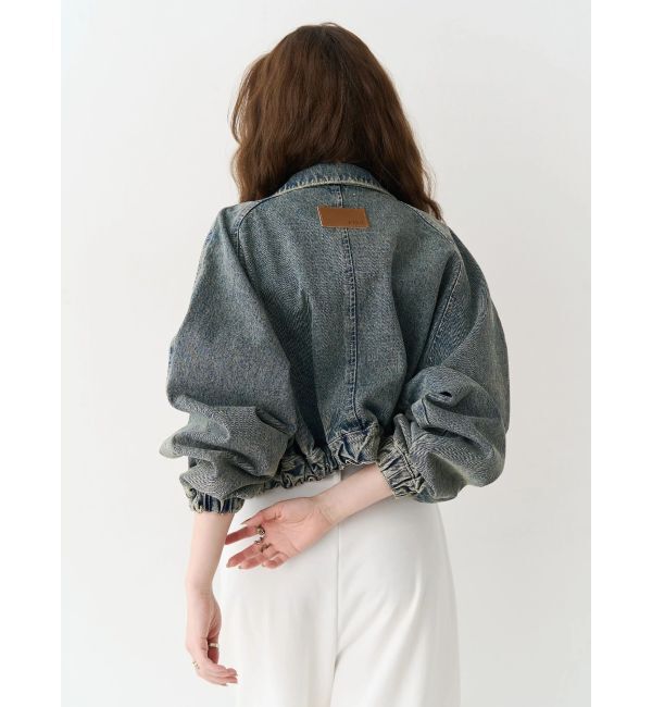 EVRIS「ヴィンテージライクデニムショートブルゾン」|ブルゾン・スタジャン|
