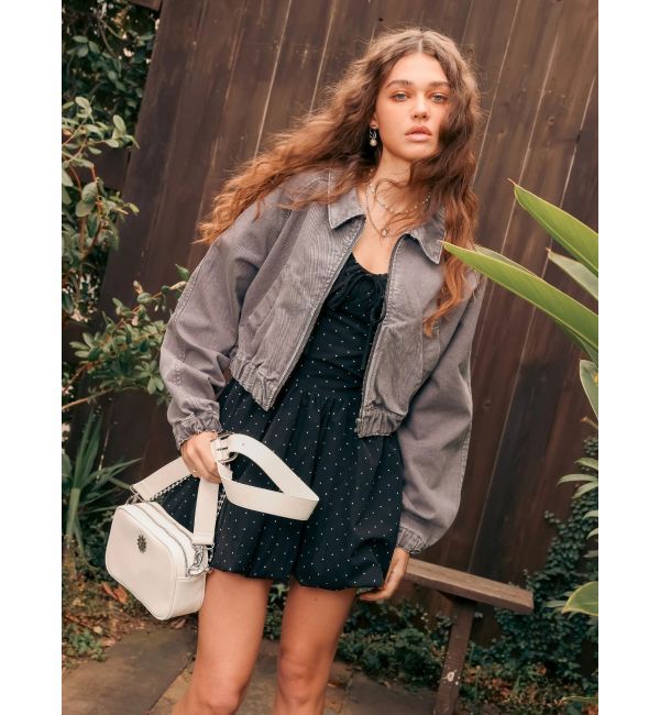 EVRIS「ヴィンテージライクデニムショートブルゾン」|ブルゾン・スタジャン|