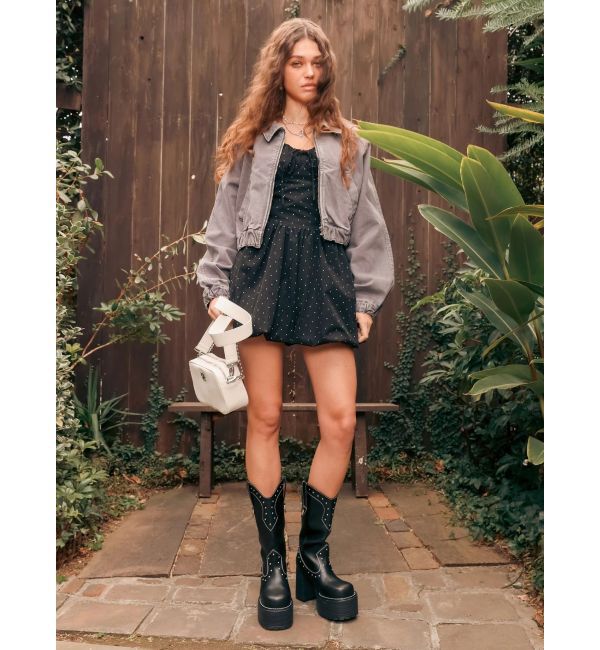 EVRIS「ヴィンテージライクデニムショートブルゾン」|ブルゾン・スタジャン|