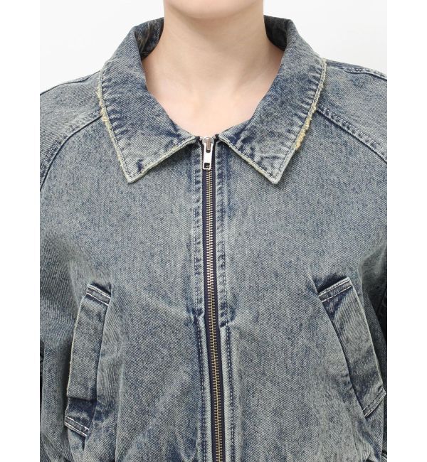 EVRIS「ヴィンテージライクデニムショートブルゾン」|ブルゾン・スタジャン|