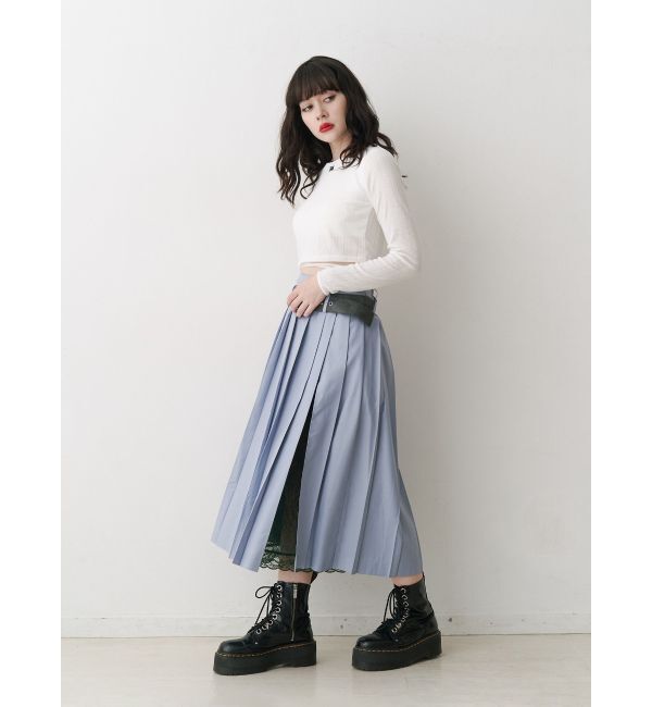 jouetie「ベルトヘムレースプリーツスカート【セットアップ対応】」|スカート|