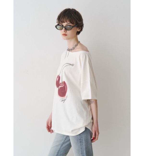 jouetie「チェリーワンショルルーズTシャツ」|Tシャツ・カットソー|