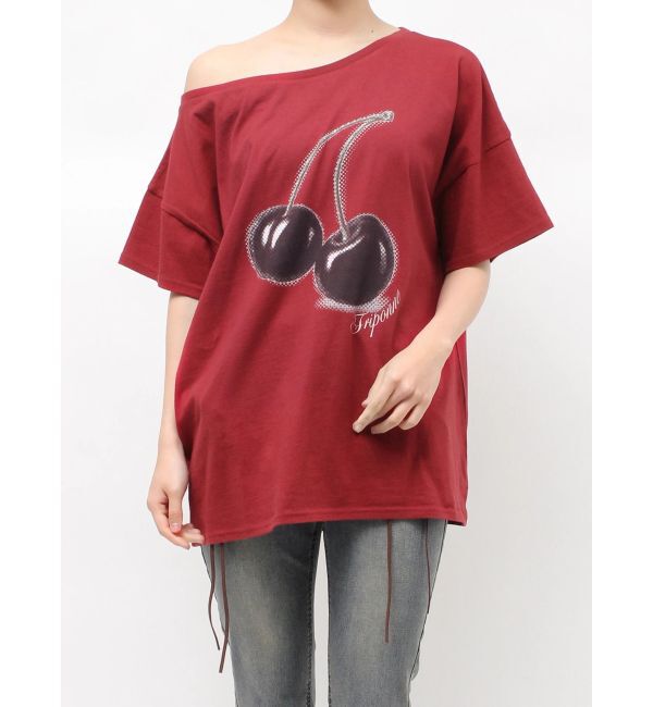 jouetie「チェリーワンショルルーズTシャツ」|Tシャツ・カットソー|