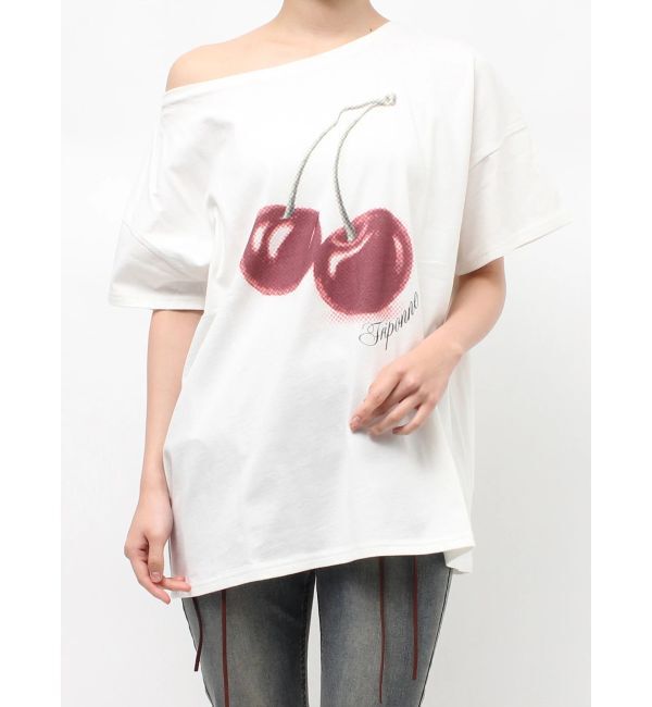 jouetie「チェリーワンショルルーズTシャツ」|Tシャツ・カットソー|