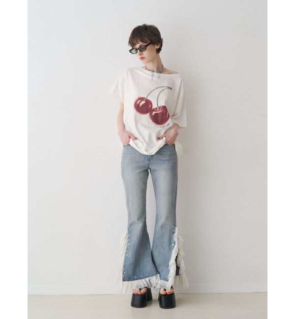 jouetie「チェリーワンショルルーズTシャツ」|Tシャツ・カットソー|