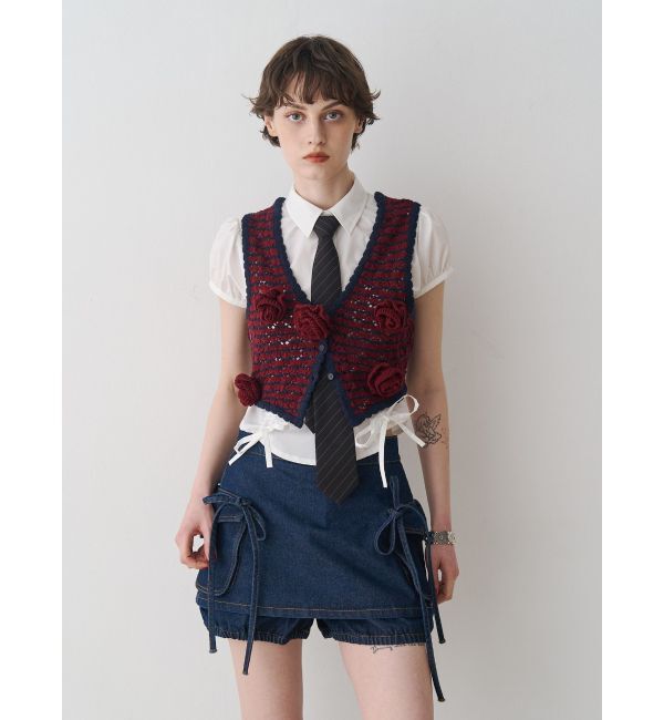 jouetie「ローズモチーフニットジレ」|Tシャツ・カットソー|