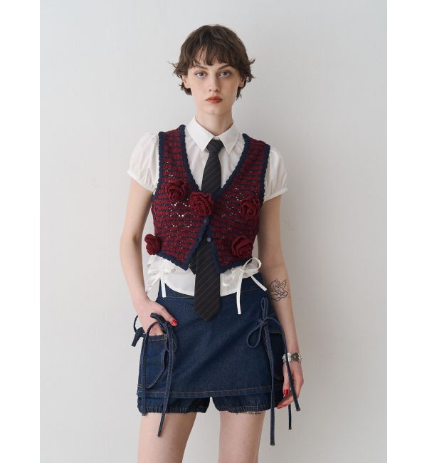 jouetie「ローズモチーフニットジレ」|Tシャツ・カットソー|