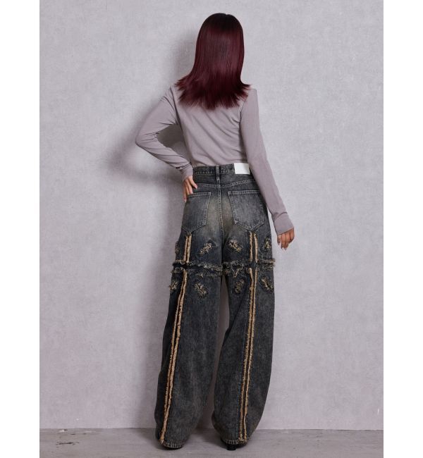 GYDA「latticeカット bijouトップス」|Tシャツ・カットソー|