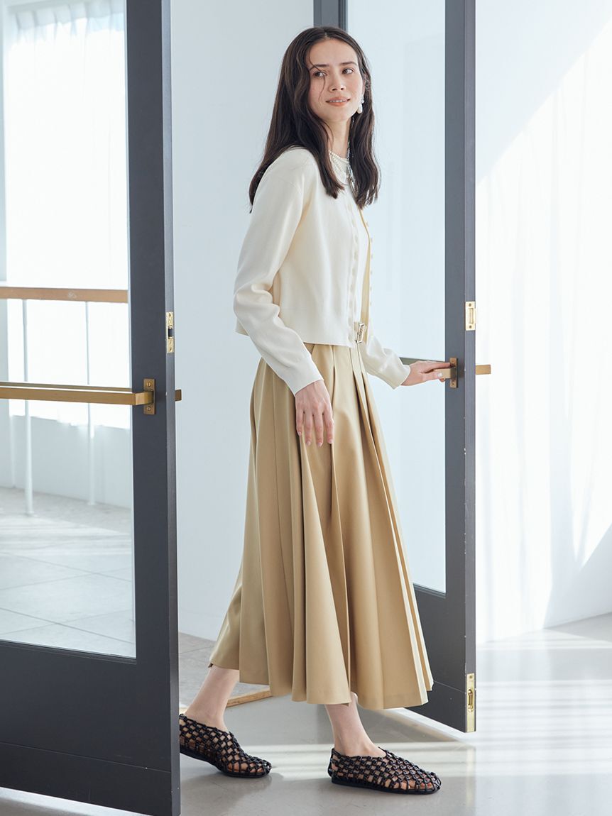 Mila Owen「プリーツスカートニットドッキングワンピース」|ワンピース|