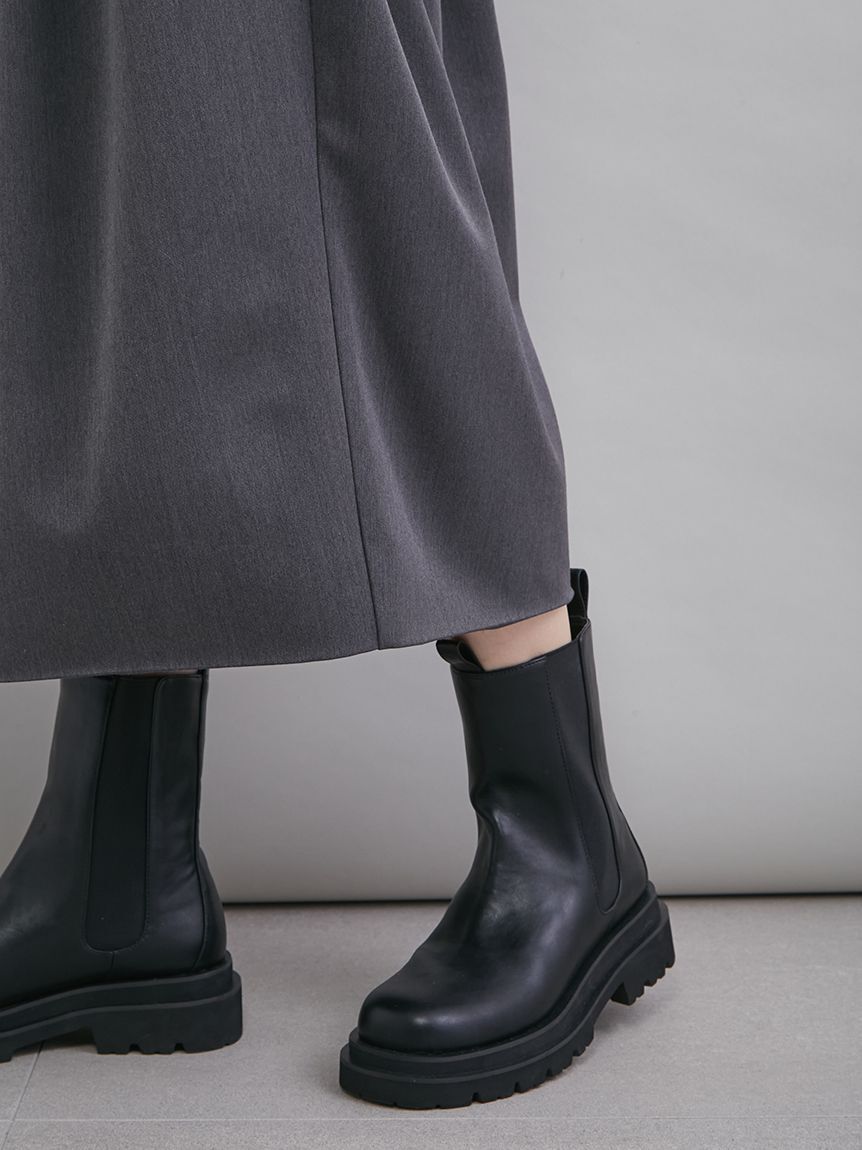 Mila Owen「ウエストゴムランダムタックミディスカート」|スカート|