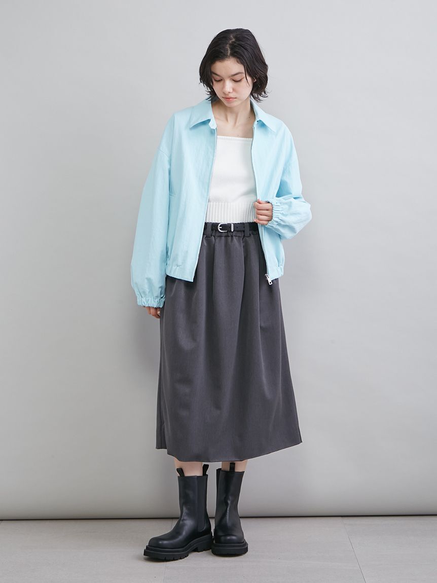 Mila Owen「ウエストゴムランダムタックミディスカート」|スカート|