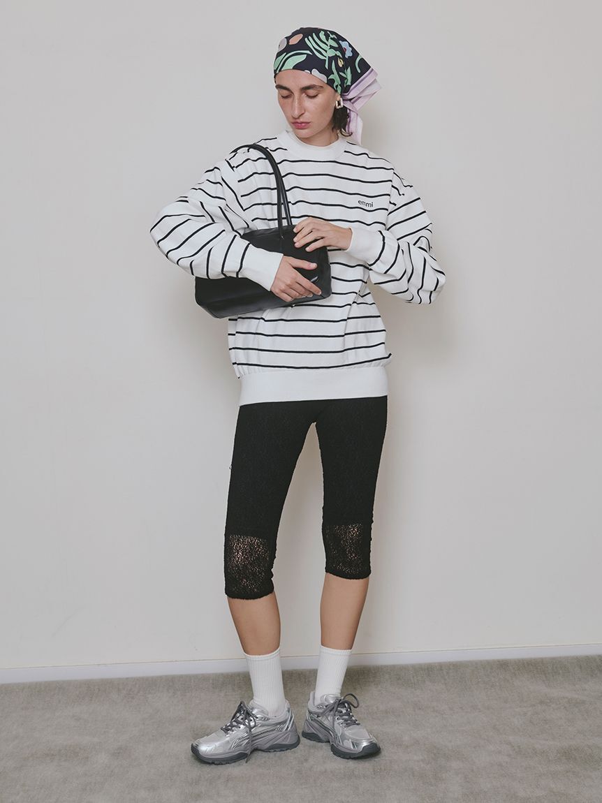 emmi atelier「emmiロゴミラノリブトップス」|ニット・セーター|