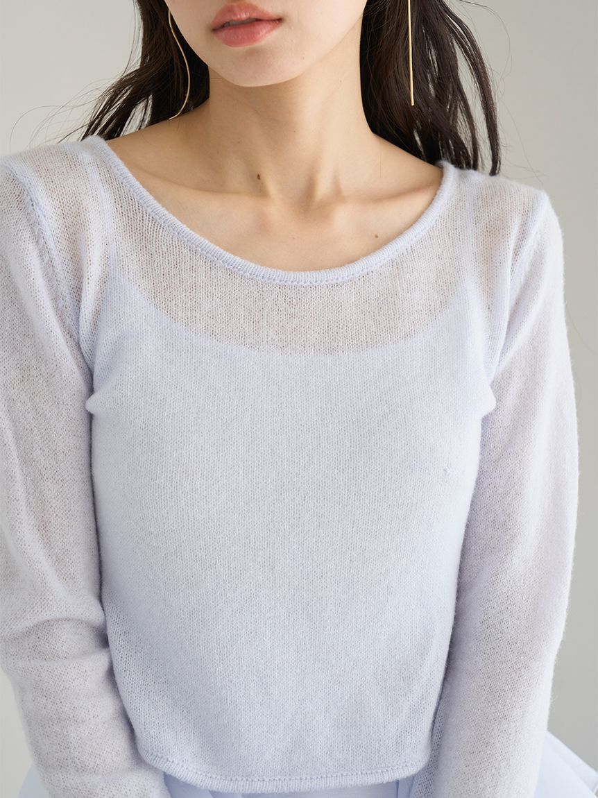 SNIDEL「シアーイレヘムニットコンビワンピース」|ワンピース|