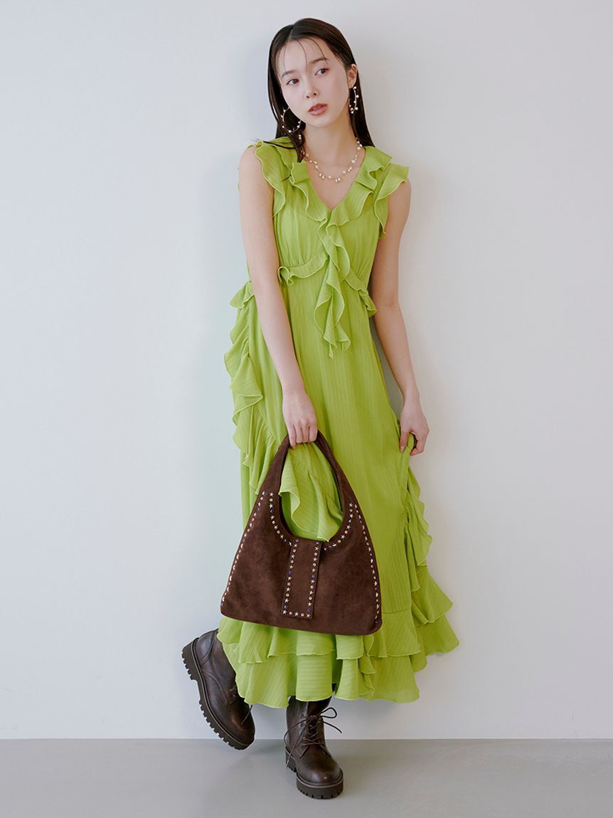 LILY BROWN「ラッフルフリルフレアワンピース」|ワンピース|