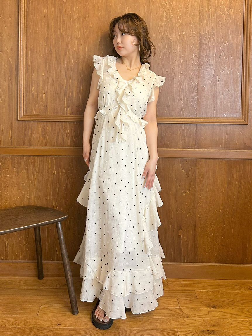 LILY BROWN「ラッフルフリルフレアワンピース」|ワンピース|