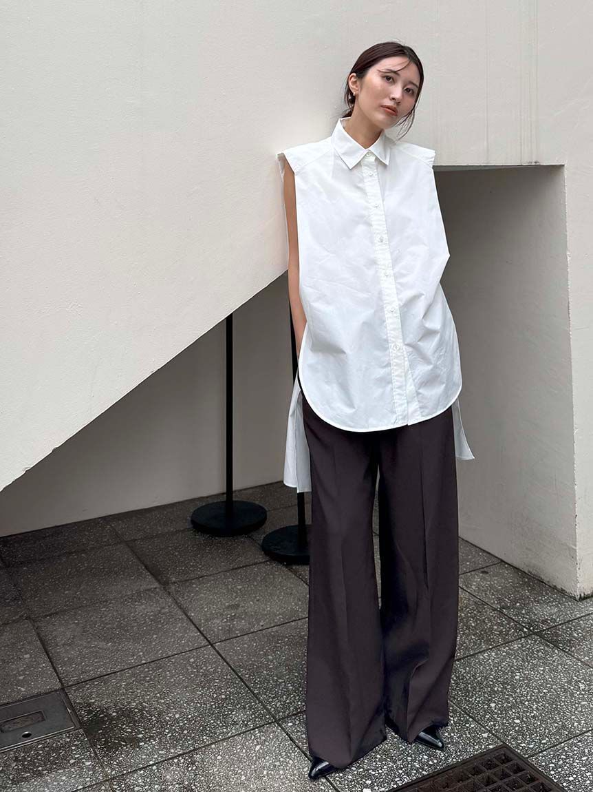 styling/「サイドリボンノースリーブシャツ」|シャツ・ブラウス|
