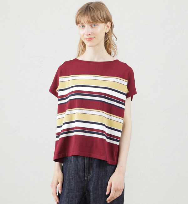 MACKINTOSH PHILOSOPHY「パネルマルチボーダーニット」|ニット・セーター|ワイン