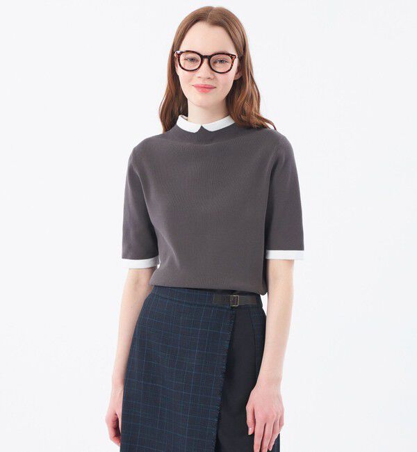 MACKINTOSH PHILOSOPHY「【2025年秋冬モデル】Cleric Collar Knit ハーフスリーブ」|ニット・セーター|