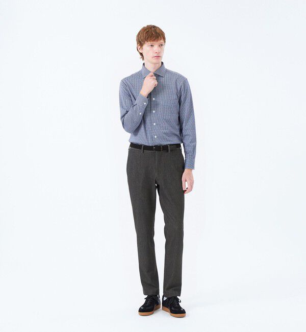 MACKINTOSH PHILOSOPHY「ホリゾンタルカラー ジャージーシャツ ギンガム/無地」|シャツ・ブラウス|