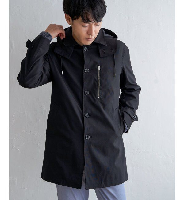 IKKA LOUNGE「2WAYライナー付きステンカラーコート」|その他|ブラック
