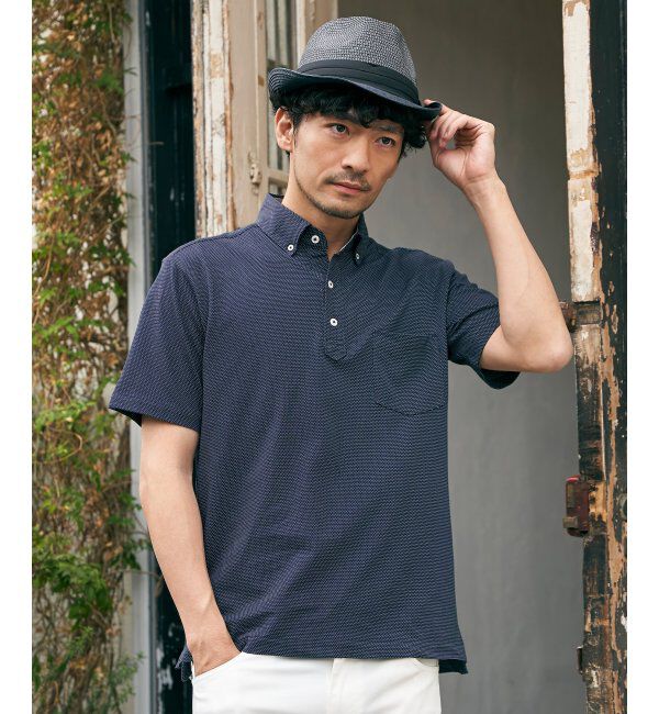 IKKA LOUNGE「【吸水速乾／イージーケア】アーバンドライボタンダウンポロシャツ」|Tシャツ・カットソー|