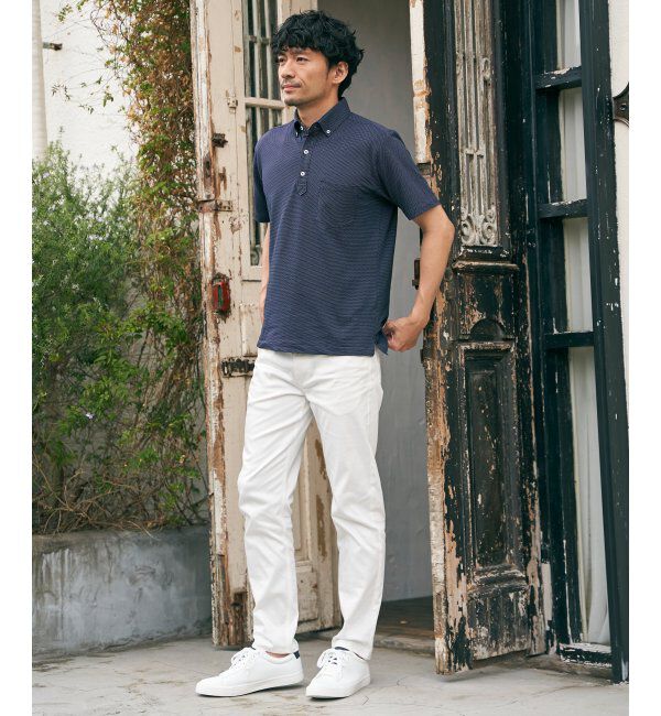 IKKA LOUNGE「【吸水速乾／イージーケア】アーバンドライボタンダウンポロシャツ」|Tシャツ・カットソー|