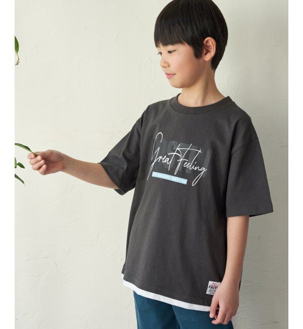ikka kids「裾レイヤープリントアソートTシャツ（120~160cm）」|Tシャツ・カットソー|