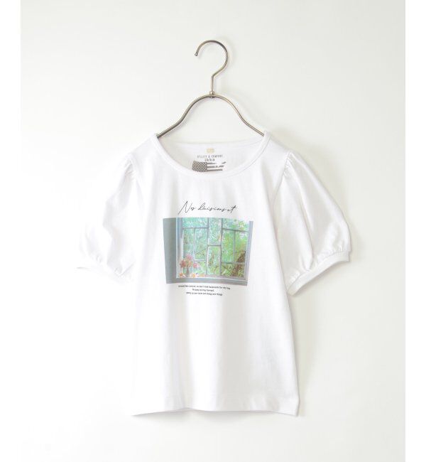 ikka kids「【親子おそろい】ボリュームパフ袖プリントTシャツ（120~160cm）」|Tシャツ・カットソー|