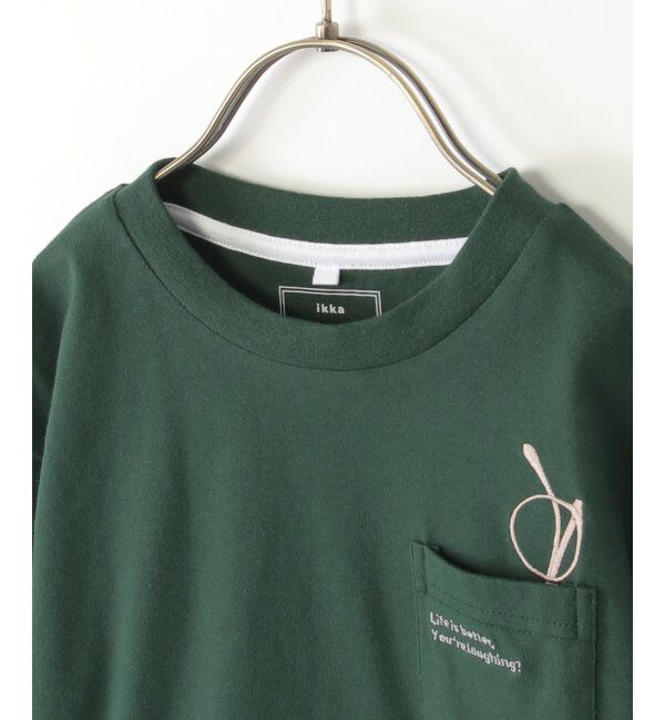 ikka kids「【親子おそろい】メガネポケ裾レイヤーTシャツ（120~160cm）」|Tシャツ・カットソー|