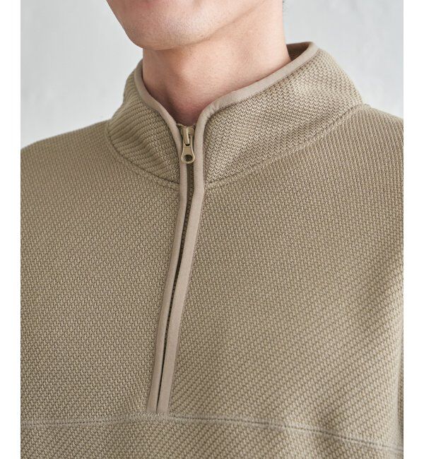 ikka「ツイルジャカード裏起毛ハーフジッププルオーバー」|パーカー|