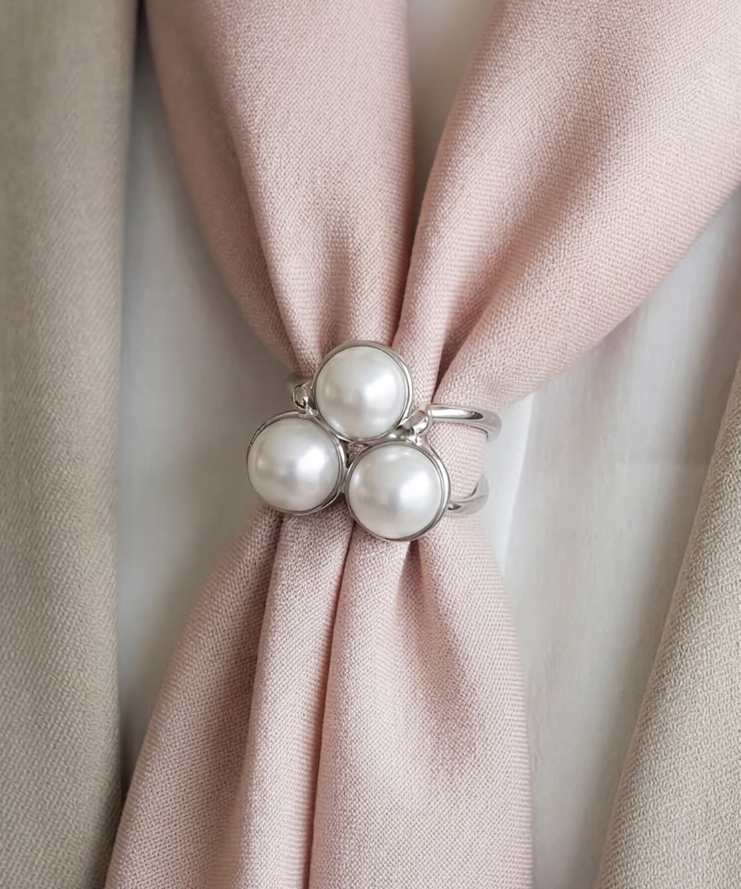 STYLE DELI「【DELI by】パールビーズスカーフリング」|その他|シルバー