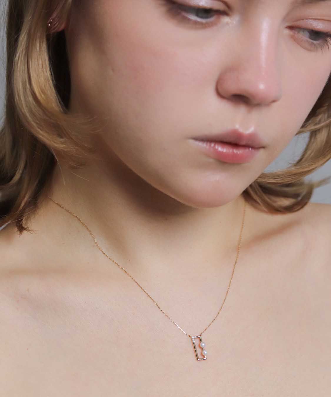  「ダイヤモンド パール ネックレス | K10YG」|ネックレス|K10 イエローゴールド