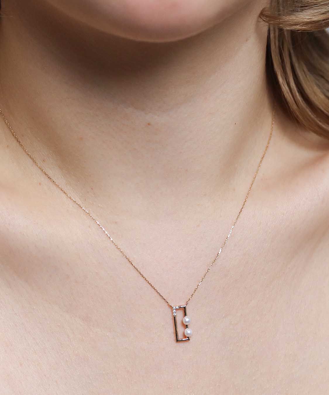  「ダイヤモンド パール ネックレス | K10YG」|ネックレス|