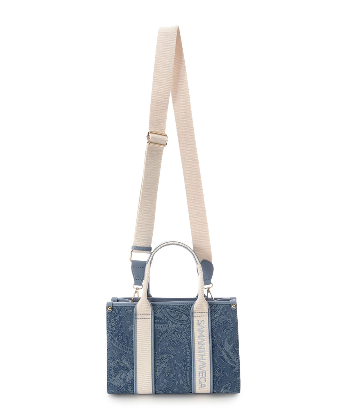 Samantha Vega「ロゴテープジャガード調トートバッグ（小）」|ハンドバッグ|