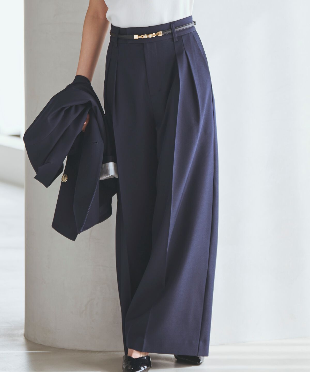 アンドクチュール「タックワイドパンツ」|その他|