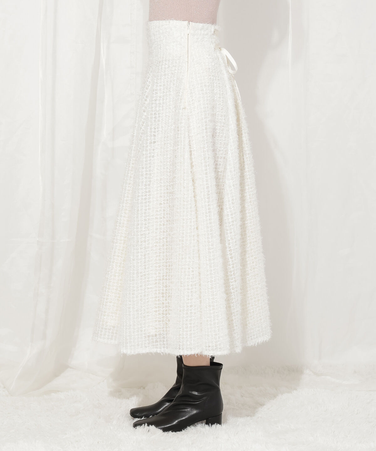 WILLSELECTION「フリンジチェックフレアスカート」|フレア|