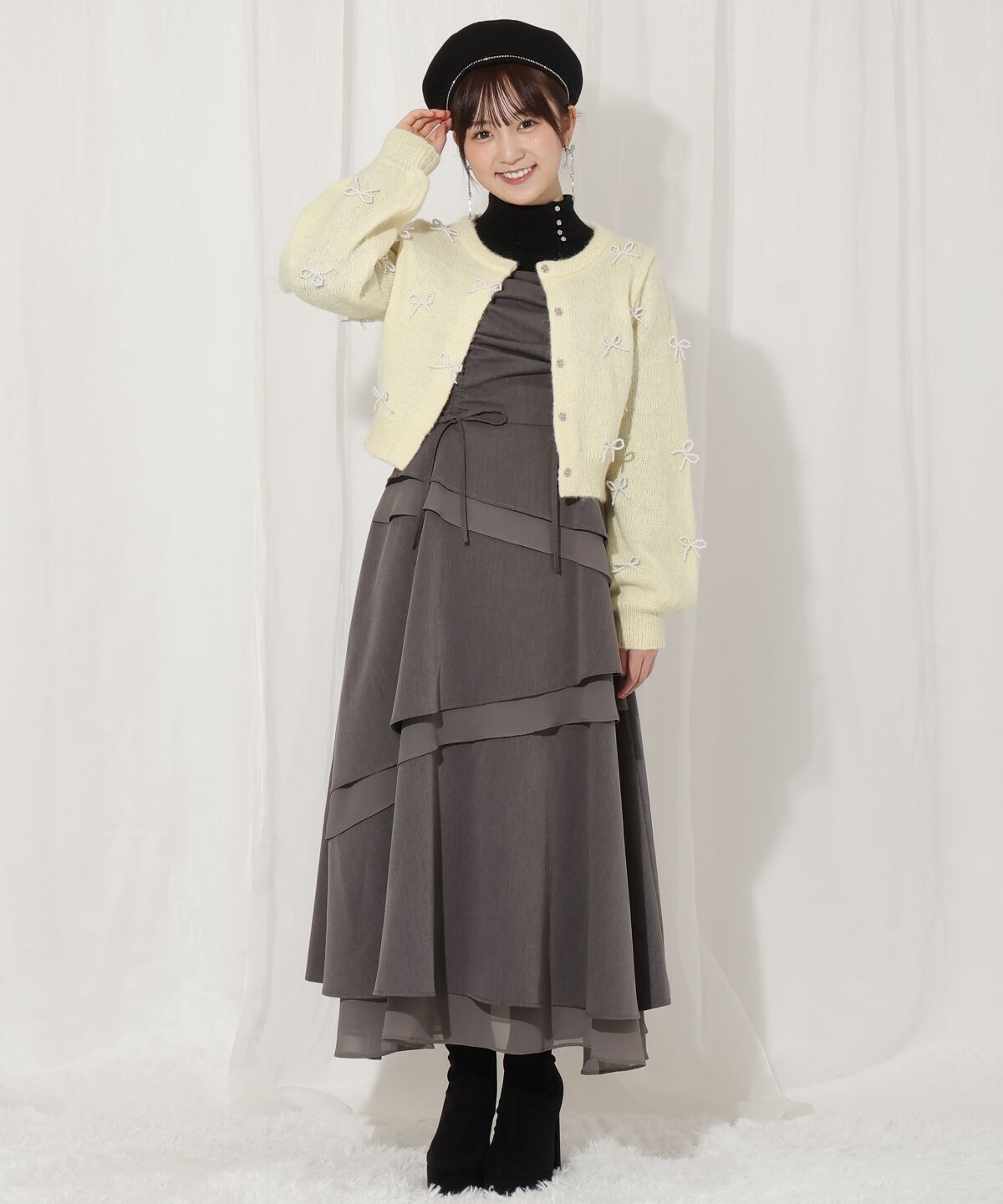 WILLSELECTION「リボンパーツ付きカーディガン」|カーディガン|