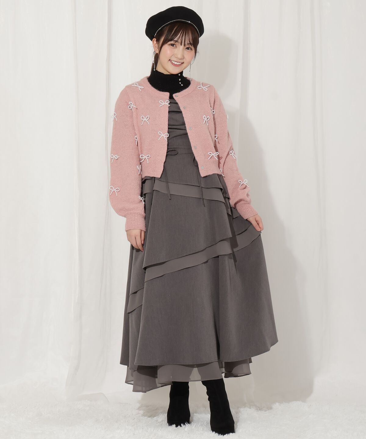 WILLSELECTION「リボンパーツ付きカーディガン」|カーディガン|