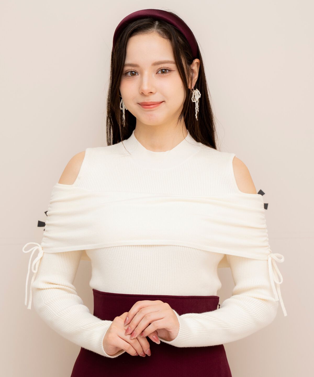 WILLSELECTION「ギャザーリボンオフショルニット」|ニット・セーター|