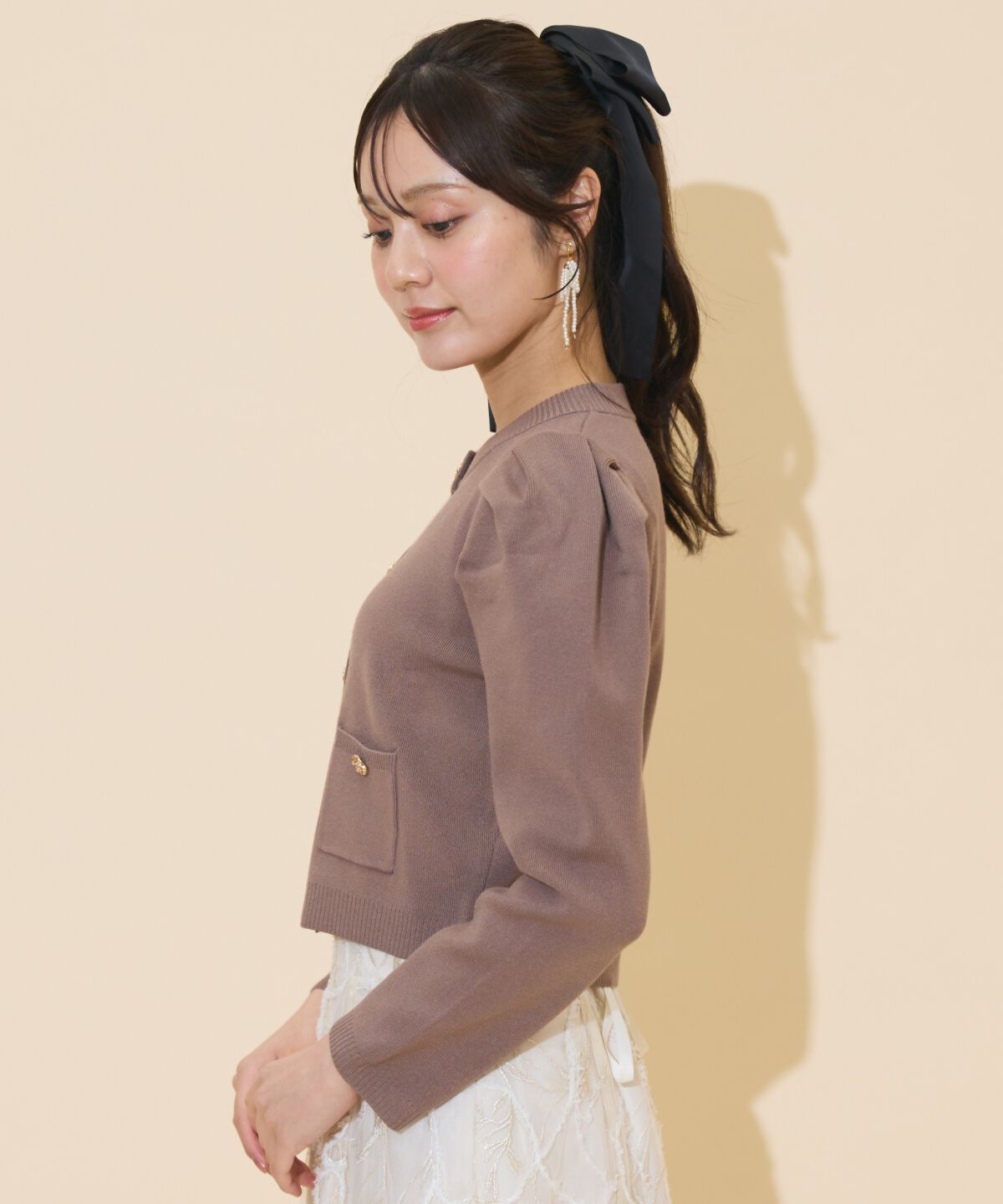 WILLSELECTION「タックスリーブニットカーディガン」|カーディガン|