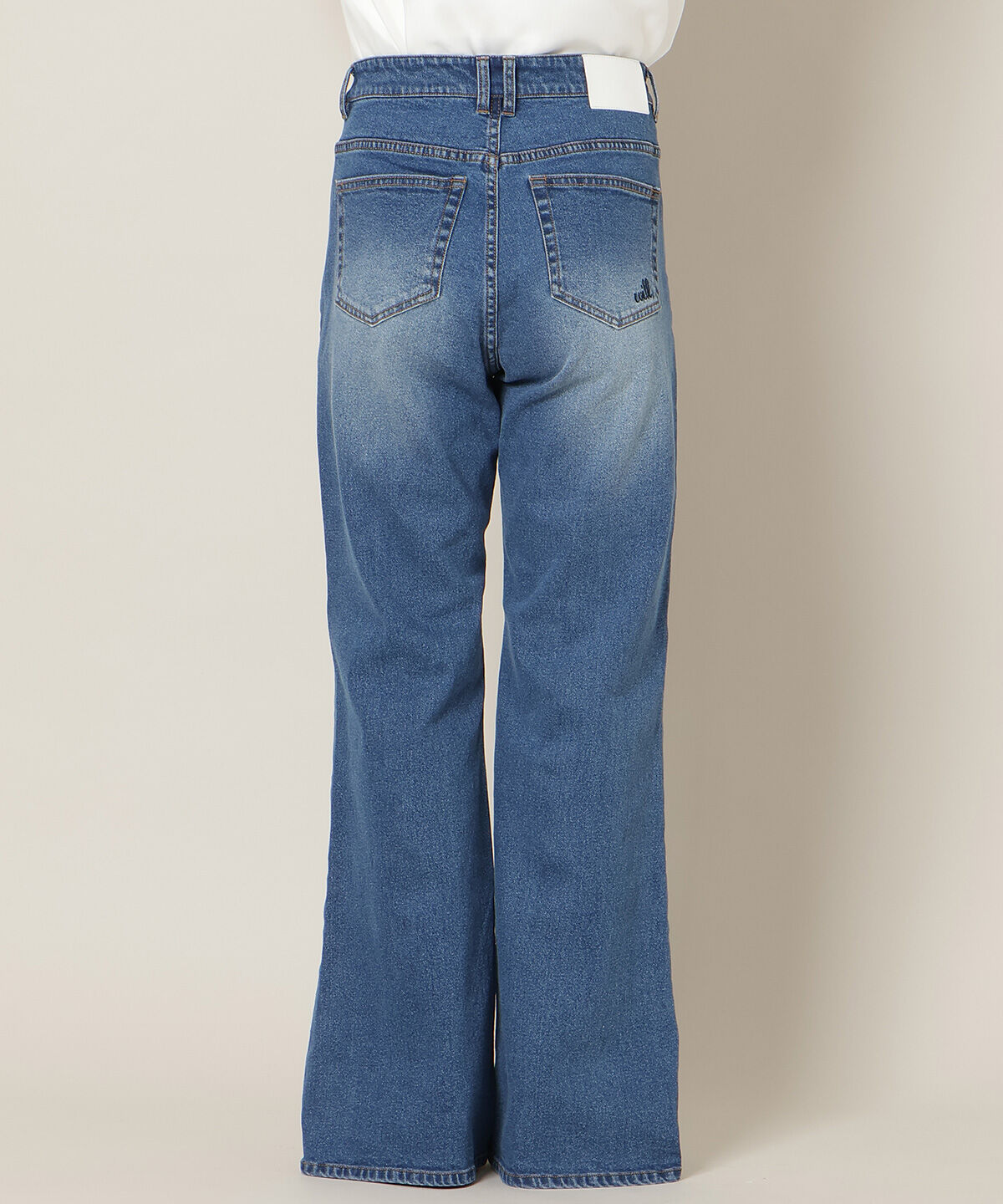 WILLSELECTION「ロゴ刺繍セミフレアデニムパンツ」|デニム|