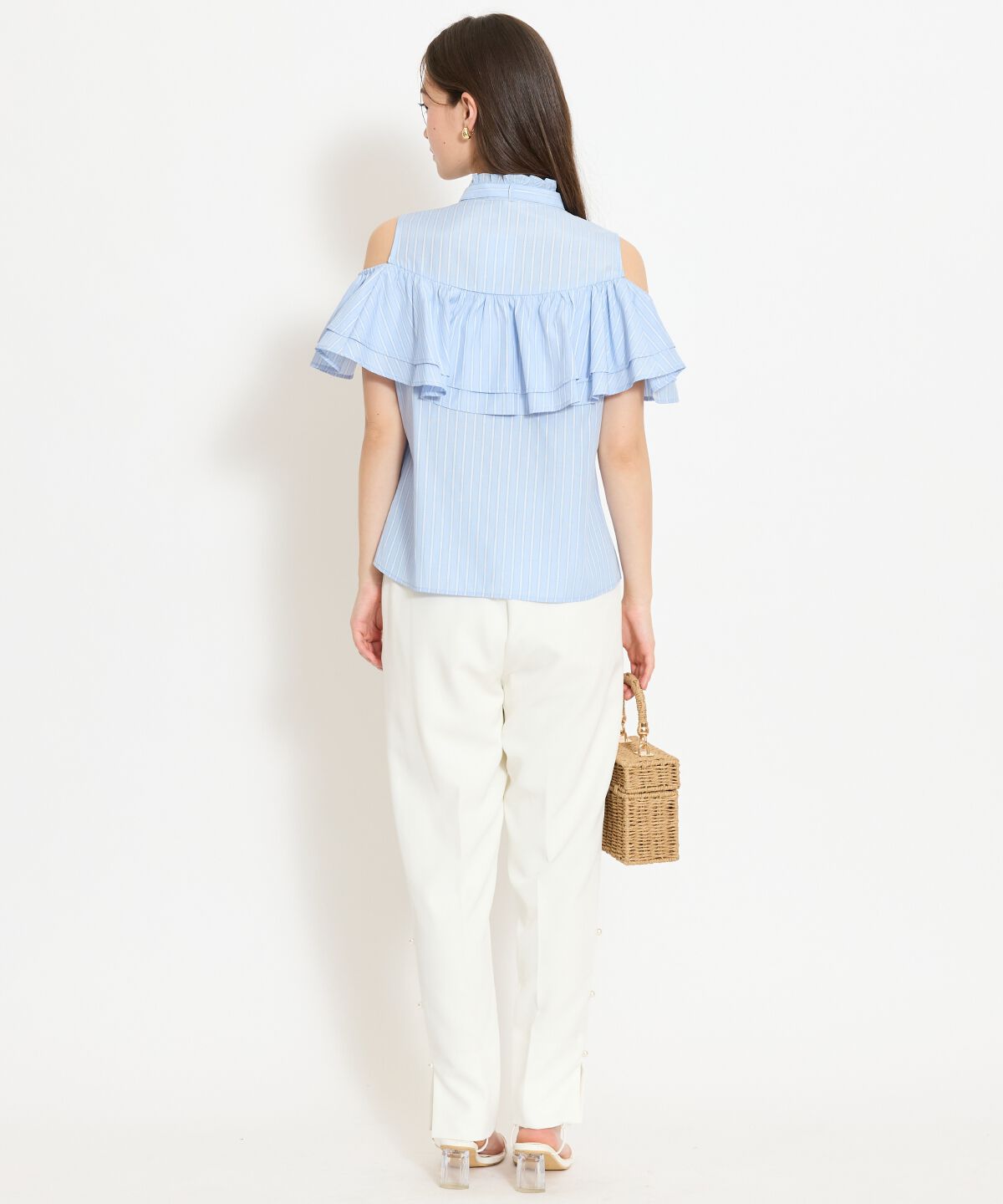 WILLSELECTION「スタンドフリル２WAYスリーブブラウス」|シャツ・ブラウス|