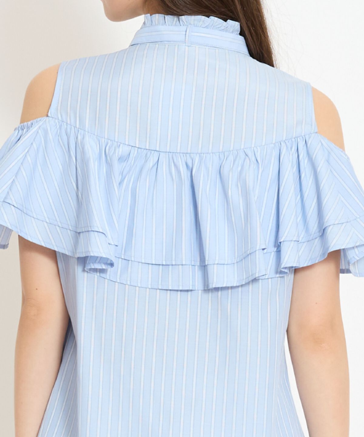 WILLSELECTION「スタンドフリル２WAYスリーブブラウス」|シャツ・ブラウス|